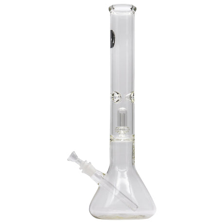 LA Pipes 17" Beaker Bong with Thick Glass and Showerhead Perc, Front View on White Background