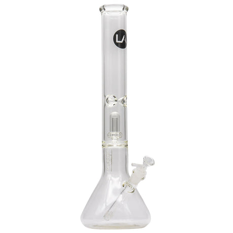 LA Pipes 17" Beaker Bong with Thick Glass and Showerhead Perc, Front View on Seamless White