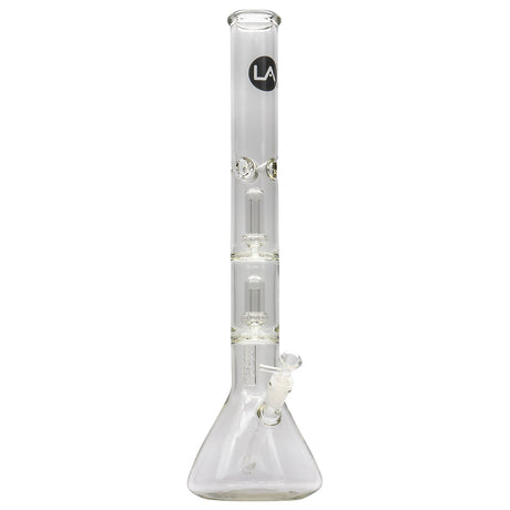 LA Pipes Thick Glass Beaker Bong with Showerhead Perc, 18-19mm Female Joint, Front View