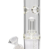 Close-up of LA Pipes Thick Glass Bong with Showerhead Perc and Clear Borosilicate Design