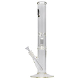 LA Pipes Thick Glass Bong with Showerhead Perc, Straight Design, 18mm Female Joint - Front View