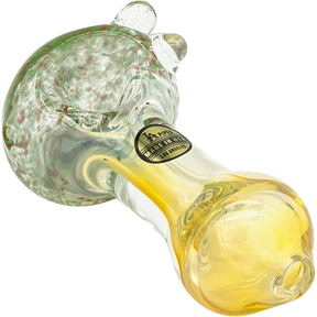 LA Pipes Thick Neck Freckles Spoon Pipe with Fumed Color Changing Glass, Heavy Wall Side View