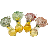 LA Pipes Thick Neck Freckles Spoon Pipes in various fumed colors, 3.75" length, heavy wall glass