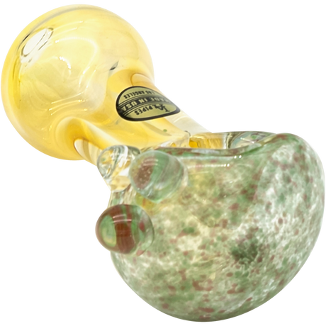 LA Pipes 'Thick Neck Freckles' Spoon Pipe, fumed color-changing design, 3.75" USA-made, heavy wall glass