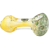 LA Pipes 'Thick Neck Freckles' Spoon Pipe, Fumed Color Changing, Heavy Wall Glass, Top View