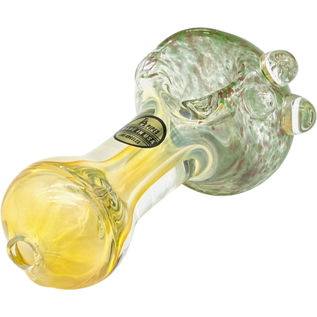 LA Pipes Thick Neck Freckles Spoon Pipe, Fumed Color Changing, Side View