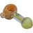 LA Pipes Thick Neck Spoon Pipe in Amber, Fumed Color Changing Borosilicate Glass, 3" Length, USA Made