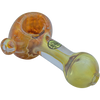 LA Pipes Thick Neck Spoon Pipe in Amber, Fumed Color Changing Borosilicate Glass, 3" Length, USA Made