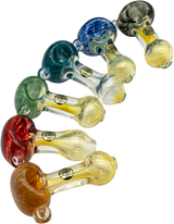 LA Pipes "Thick Neck" Spoon Pipes in various fumed colors, heavy wall borosilicate glass, side view