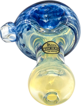 LA Pipes "Thick Neck" Spoon Pipe with Fumed Color Changing Design, Heavy Wall Borosilicate Glass, 3" Length