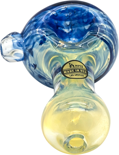 LA Pipes "Thick Neck" Spoon Pipe with Fumed Color Changing Design, Heavy Wall Borosilicate Glass, 3" Length