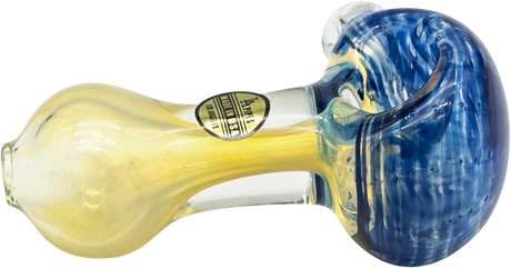 LA Pipes Thick Neck Spoon Pipe in Fumed Color Changing Glass, Heavy Wall Side View