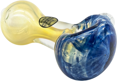 LA Pipes Thick Neck Spoon Pipe in Fumed Color Changing, Heavy Wall Borosilicate Glass, Side View
