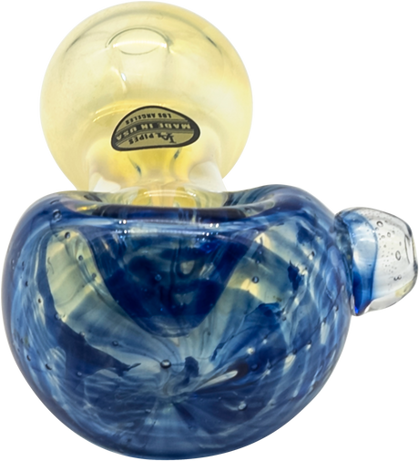 LA Pipes "Thick Neck" Spoon Pipe in Fumed Color Changing design, 3" length, heavy wall borosilicate glass, side view