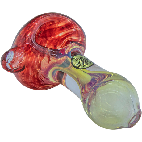 LA Pipes Thick Neck Spoon Pipe in Fumed Color Changing Red, Heavy Wall Borosilicate Glass, 3" Length