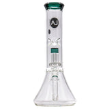 LA Pipes "Vector" Shower-Head Perc Bong with Beaker Design, 11" Height, Front View