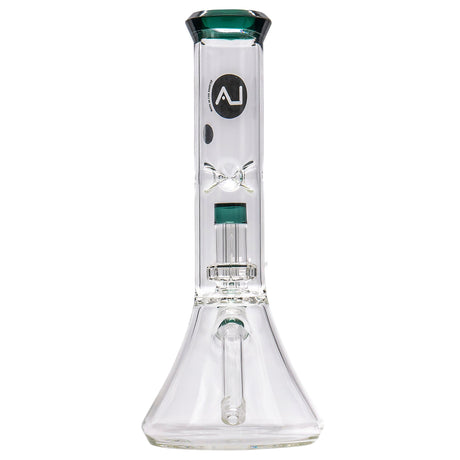 LA Pipes "Vector" Shower-Head Perc Bong with Beaker Design, 11" Height, Front View