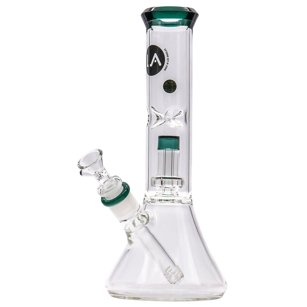 LA Pipes Vector Shower-Head Perc Bong with Beaker Design and 14mm Female Joint