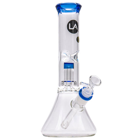 LA Pipes Vector Shower-Head Perc Bong in Sapphire, Beaker Design with Clear Borosilicate Glass