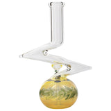LA Pipes Zong-Bubble-Bong with unique zigzag shape and bubble base, made of borosilicate glass