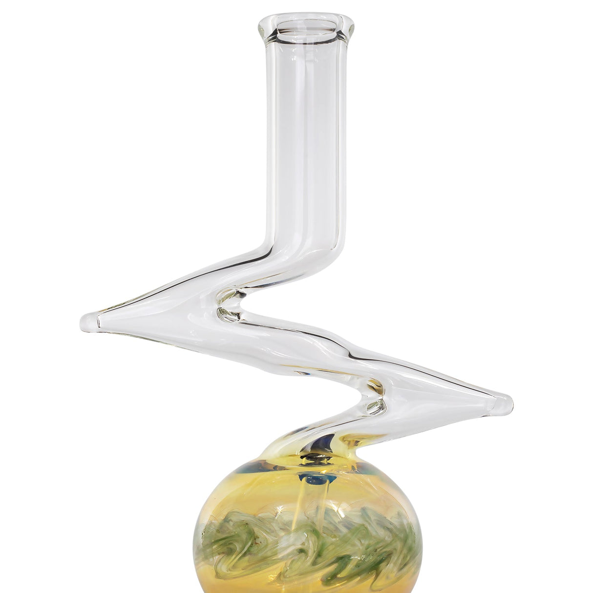 LA Pipes Zong-Bubble-Bong with unique zigzag design and clear borosilicate glass, front view