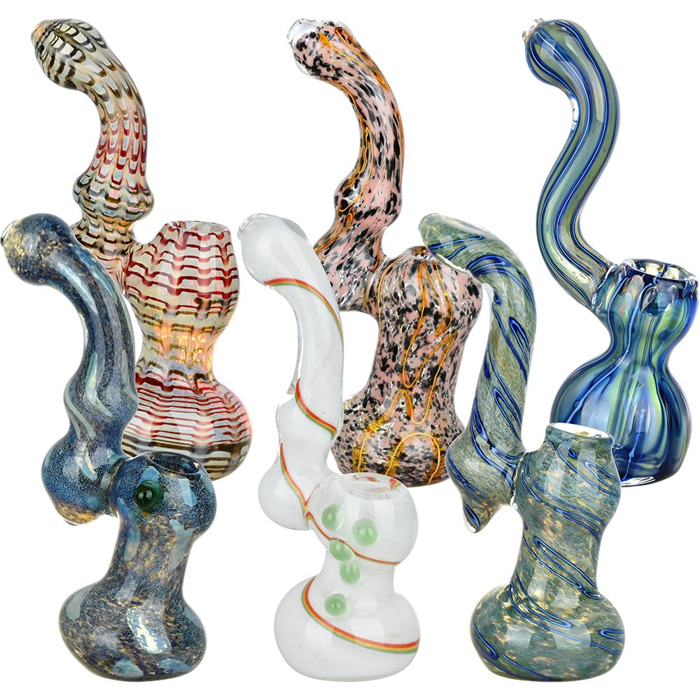 Large and In Charge Glass Sherlock Bubbler Assortment | 7.25" to 7.75" | 6ct Bundle