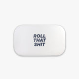 Ugly House Large Rolling Tray with Lid featuring 'Roll That Shit' slogan, 10.6x6.3, front view
