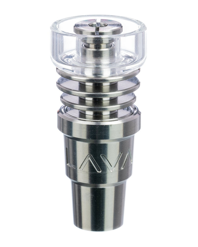 LavaTech Universal Domeless Titanium Nail with Quartz Dish for Dab Rigs, Front View