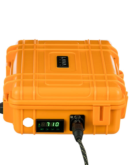 LavaTech High Flyer E-Nail Kit in Hard Case, Orange, Front View with Digital Display