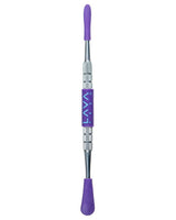 LavaTech Double Sided Dabber with purple silicone grips and steel body for concentrates