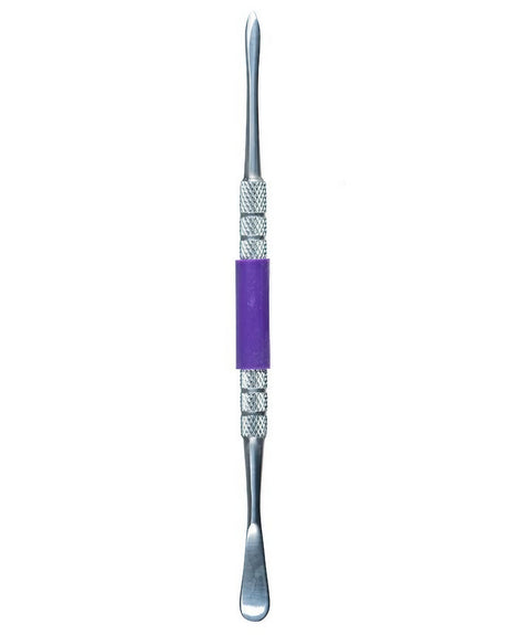 LavaTech Double Sided Dabber with purple silicone grip and steel tips for concentrates