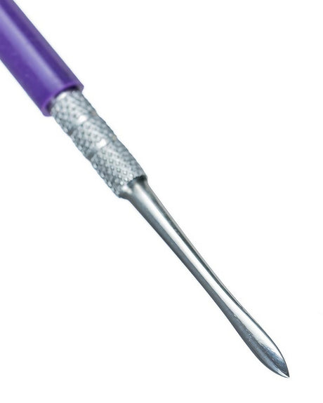 LavaTech Double Sided Dabber with purple silicone grip and steel tip for concentrates