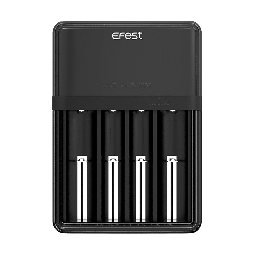 Efest Elite LUC V4 Battery Charger, front view, four-slot design for vaporizer accessories