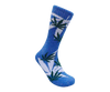 Leaf Republic Weed Socks in Blue Green with Cannabis Leaf Print - Side View