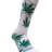 Leaf Republic Weed Socks in White Green with Cannabis Leaf Design, Side View