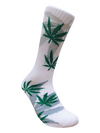 Leaf Republic Weed Socks in White Green with Cannabis Leaf Design, Side View
