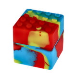 Colorful Lego Brick Silicone Stash Container, 60ml, Portable Design, Front View