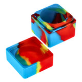 Colorful Lego Brick Silicone Stash Container 60ml, portable with closable lid, top view