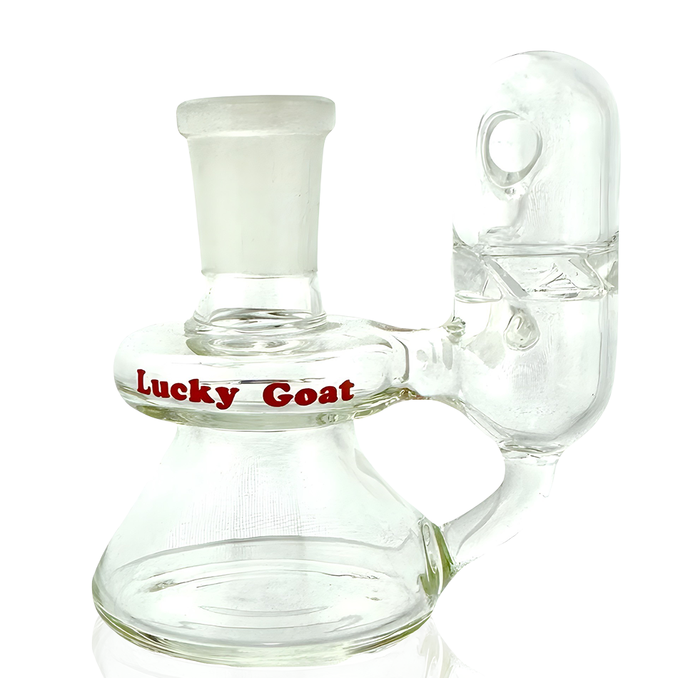 AFM 3" Lucky Goat Sidecar Clear Ashcatcher with 14mm Joint, Borosilicate Glass