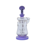 MAV Glass Lido Recycler Dab Rig in Full Color with Purple Accents - Front View