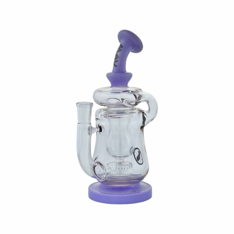 MAV Glass Lido Recycler Full Color Dab Rig with Purple Accents - Front View
