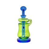 MAV Glass Lido Recycler Dab Rig Full Color Front View on Seamless White Background
