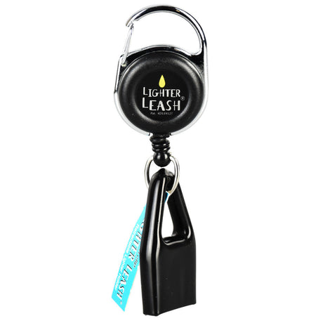 Lighter Leash with Mini Carabiner in Black - 30 Pack, front view on a seamless white background