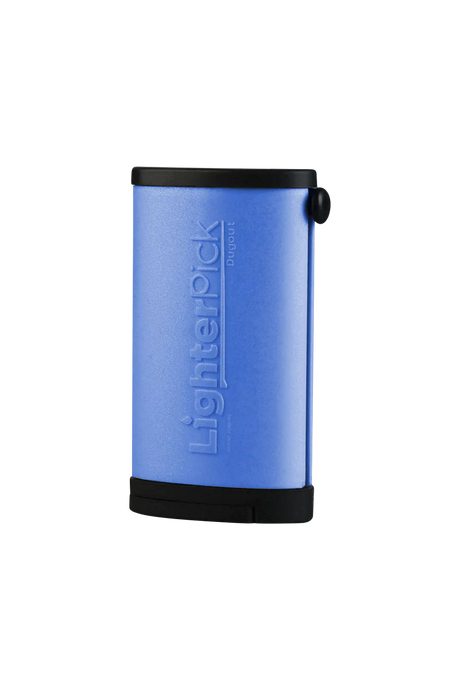 LighterPick All-In-One Waterproof Dugout, Portable 3.5" Size, Blue, Side View