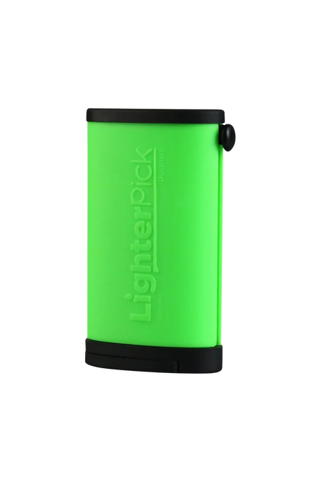 Green LighterPick All-In-One Waterproof Smoking Dugout, compact with storage, front view
