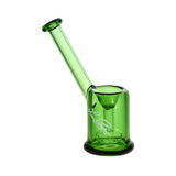 Linda Biggs 4.25" Bubbler in Clear Green Borosilicate Glass with Fairy Design - Front View