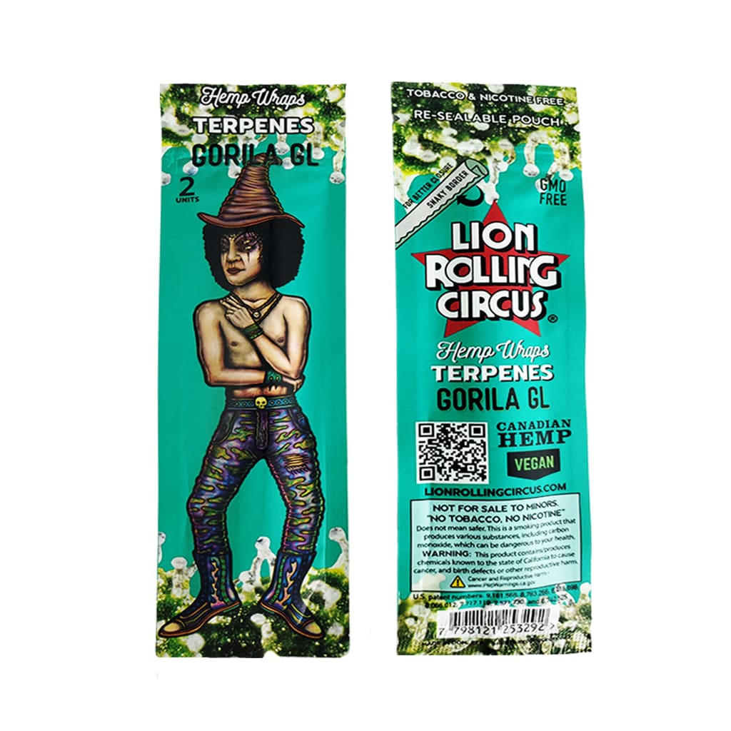 Lion Rolling Circus Terpene Hemp Wraps - Full Box of 25 pouches