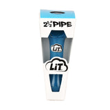 LiT Blue Frit Glass Spoon Pipe - 2.5" in Retail Packaging Front View