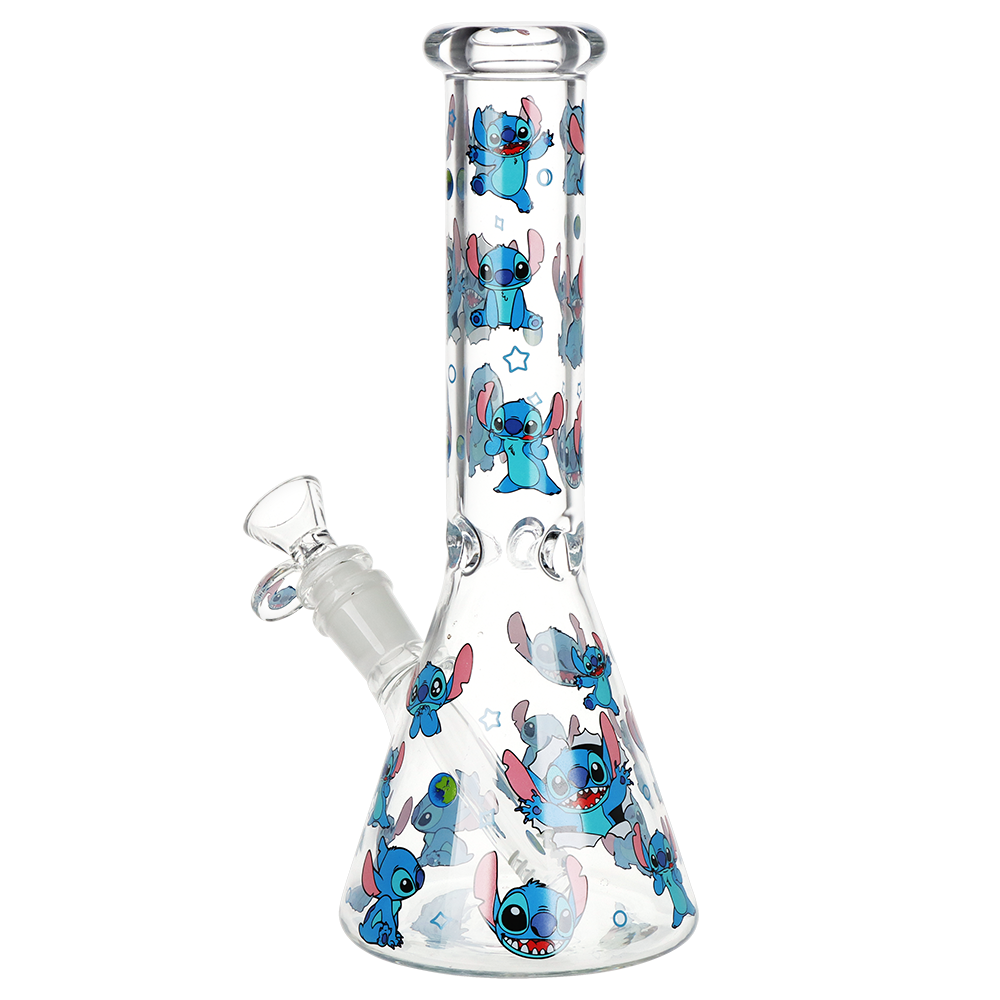 Little Blue Creature Beaker Glass Water Pipe | 10" | 14mm F