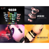 Lookah Bear 510 Batteries in various colors, 500mAh, easy Type-C charging, with lanyard hole feature.